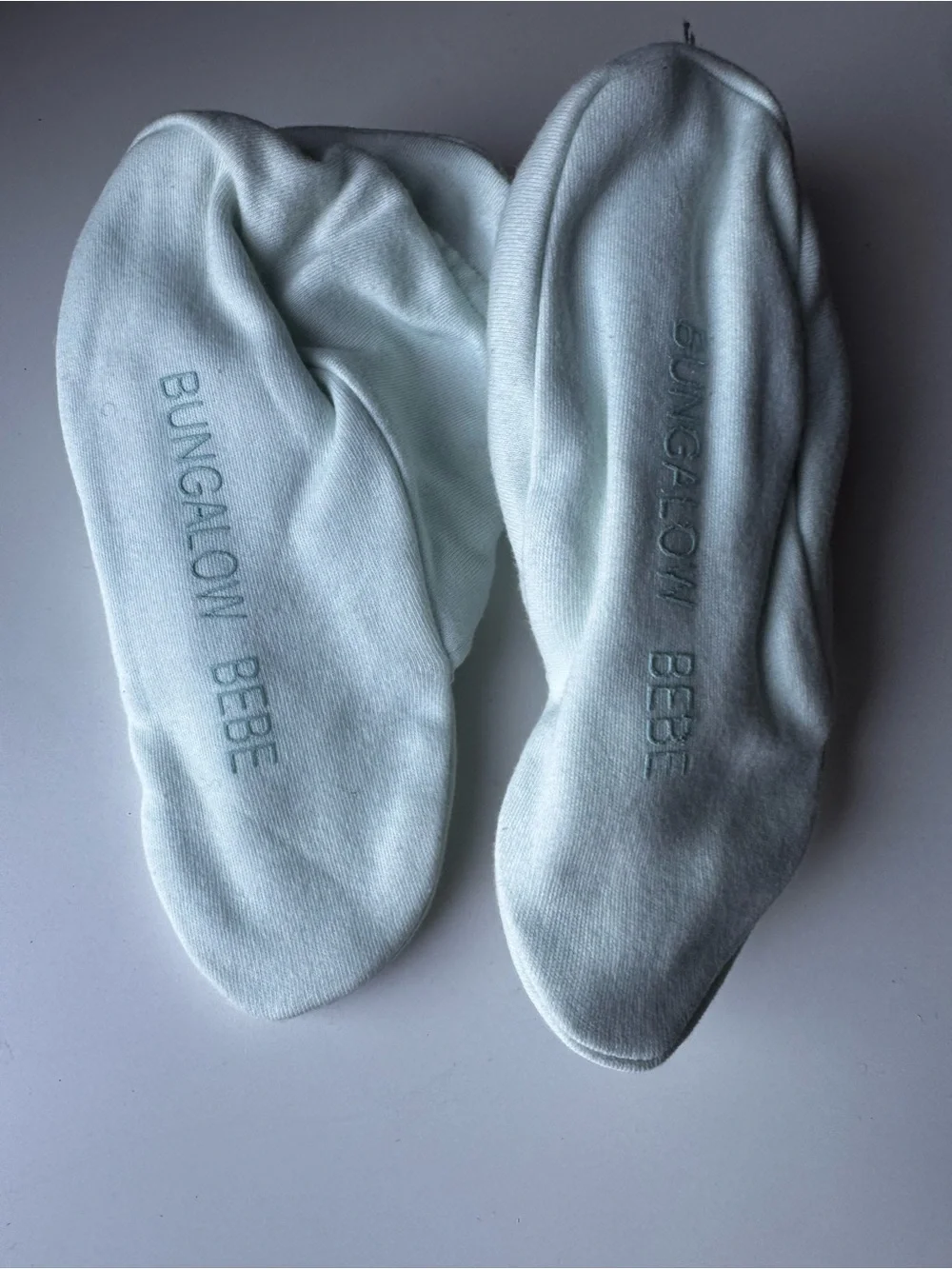 BUNGALOW BEBE Organic Cotton Baby Booties Mint Green - one size - NWT